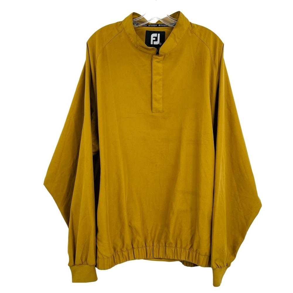 FootJoy‎ golf jacket pull on lightweight 1/4 snap  tan men's size XL